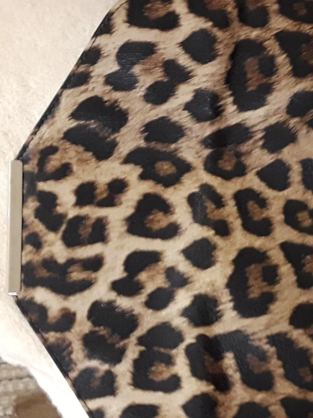 Style & Co Leopard Print Envelope Clutch/Bag Faux-Leather Gold-tone Bar SnapFlap